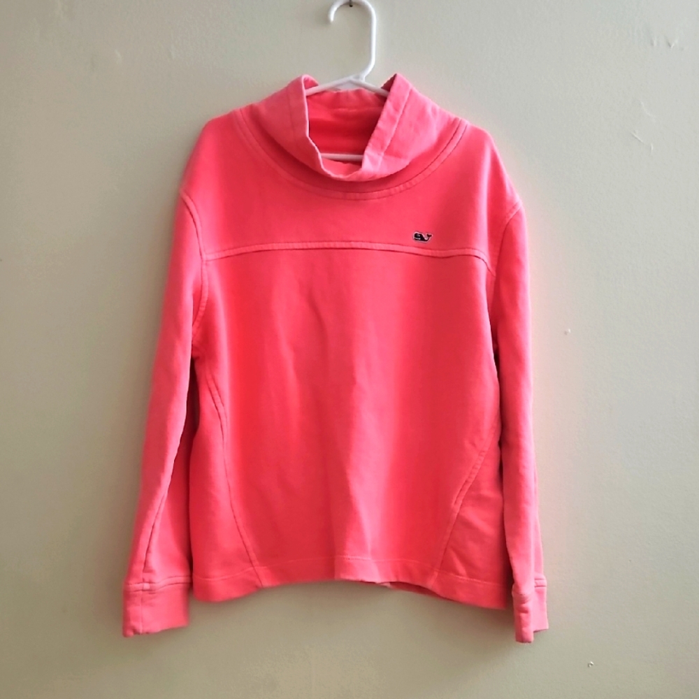 Medium (10-12) Vineyard Vines Pink Cowl Neck Sweatshirt